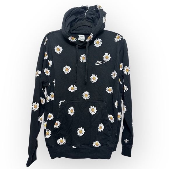 Nike Other - Men Nike Sportswear Essential Terry Daisy Pullover Hoodie Black White Small